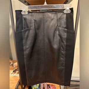 Nanette Lepore Black Leather Pencil Skirt